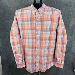 Ralph Lauren Shirt Mens M Multicolor Madras Plaid Custom Fit Button Down Salmon